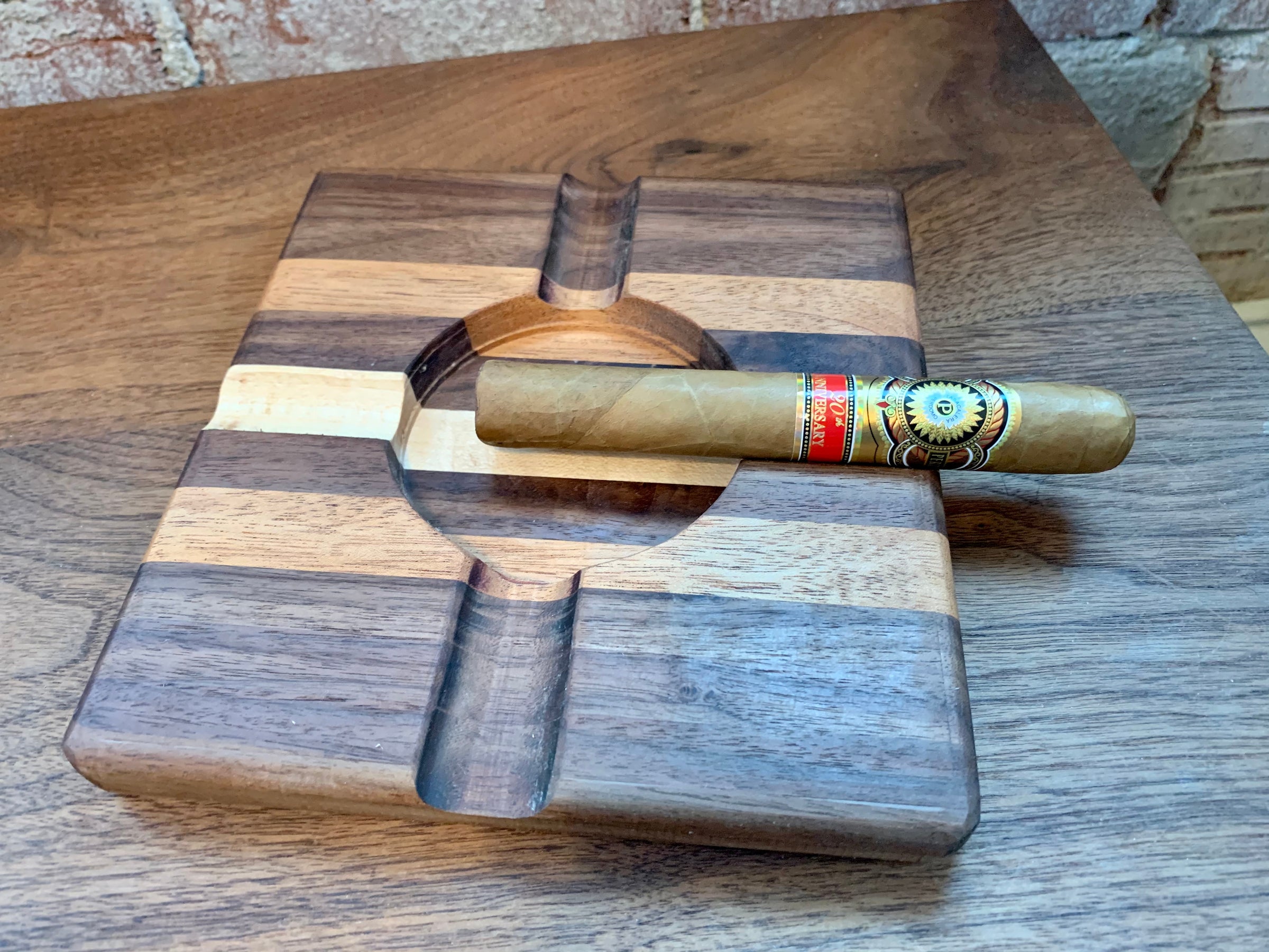 wooden cigarette ashtray Cigar Ashtray - Walnut, Mahogany and Maple