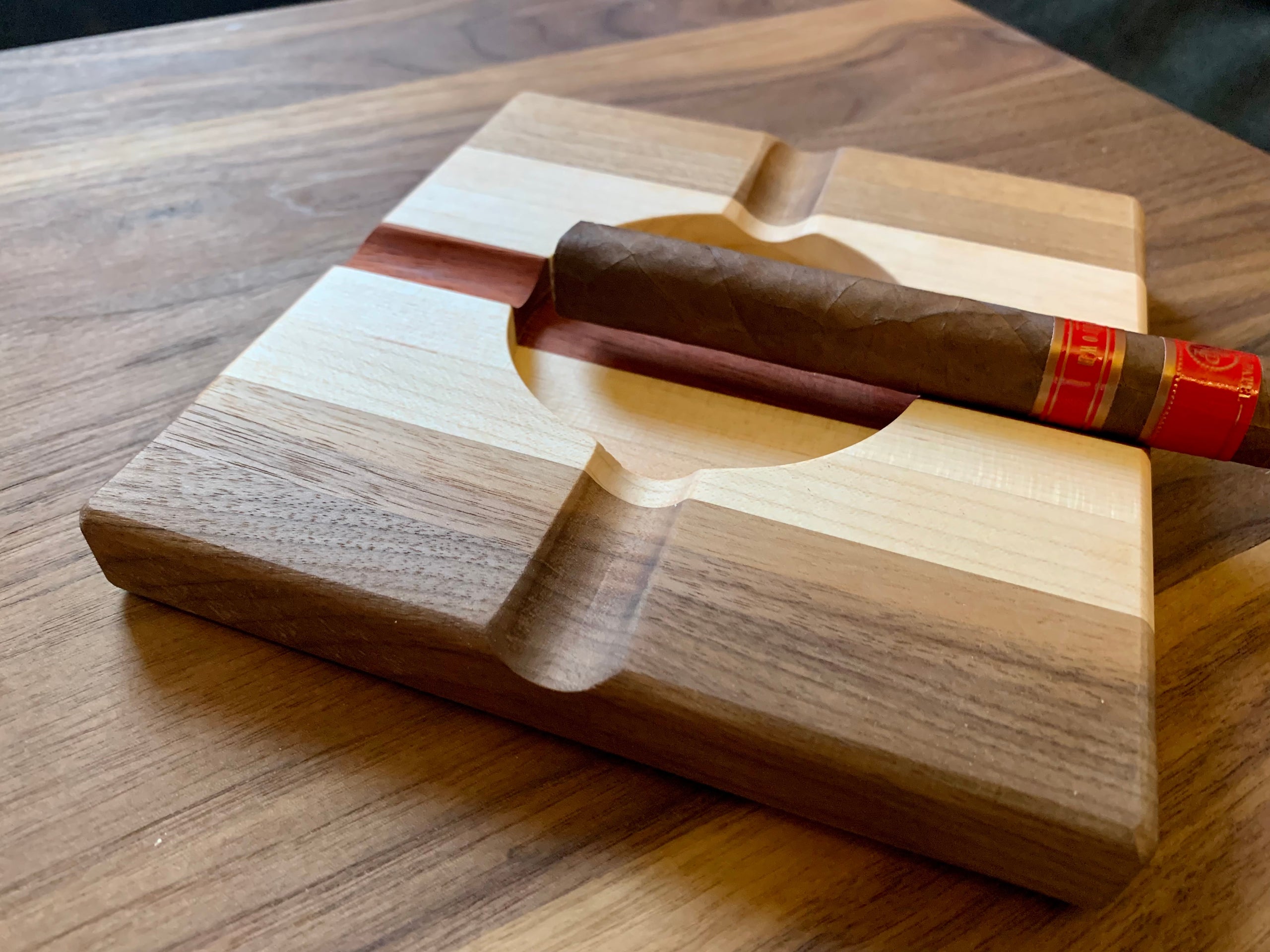 Walnut cheapest Maple Oak and Epoxy Cigar Ashtray